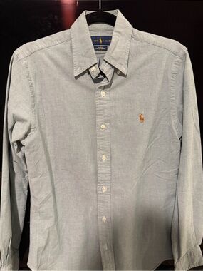 Ralph Lauren Pale Blue Button-Down Oxford Shirt with Pony Logo